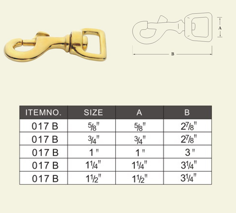 0170B Bolt Snap Swivel Strap Eye