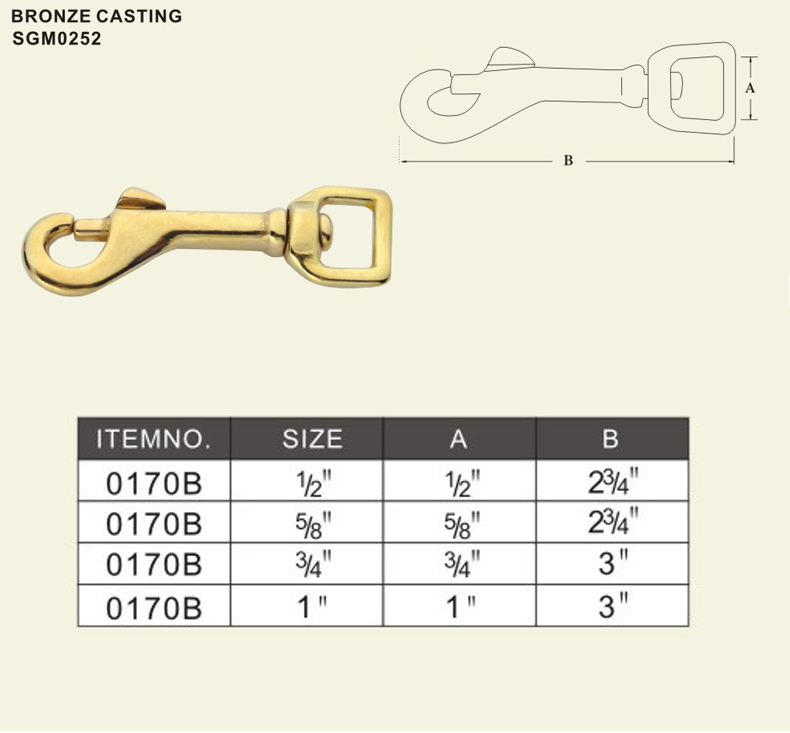 0170B Bolt Snap Swivel Strap Round Eye