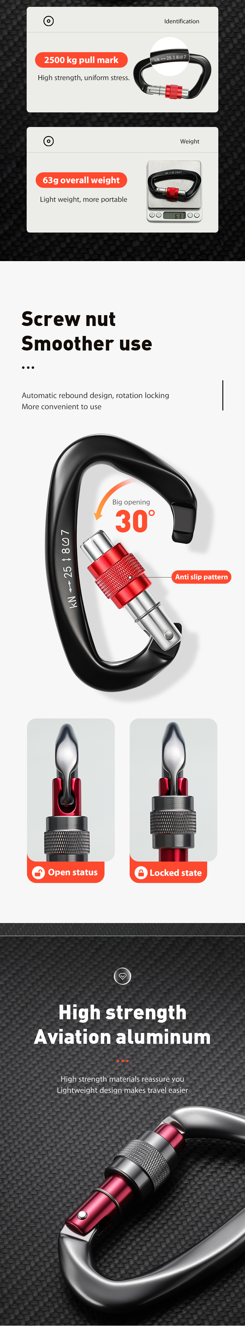 25KN climbing main lock