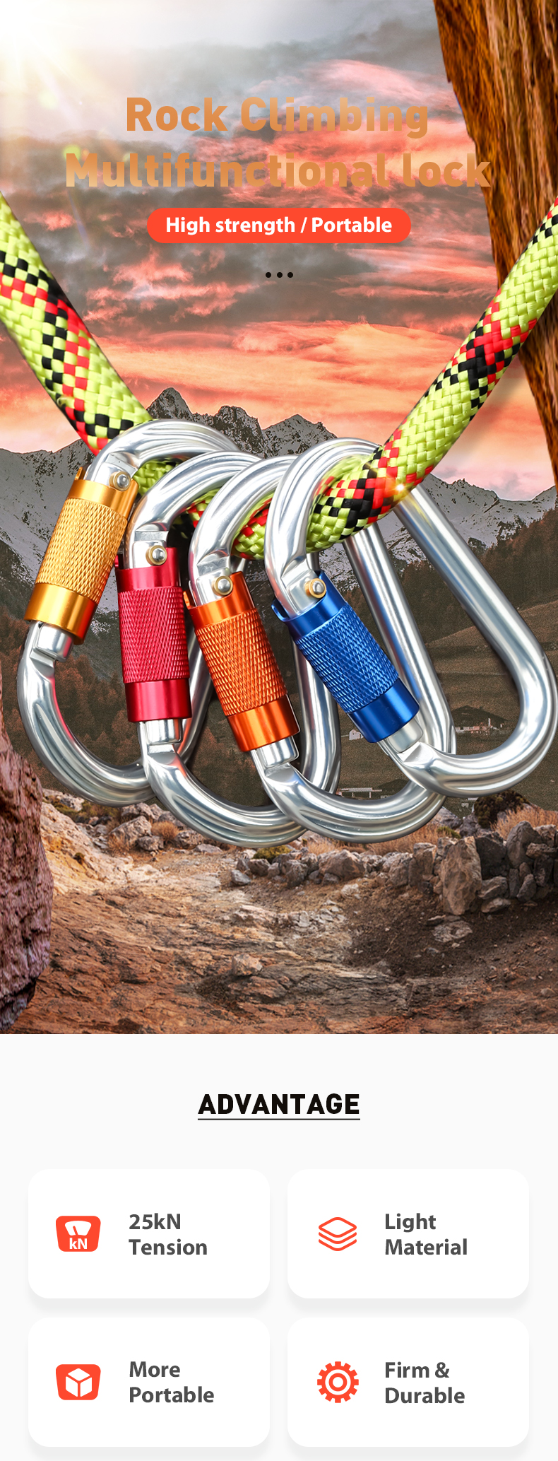 O-shaped 25KN mountain buckle