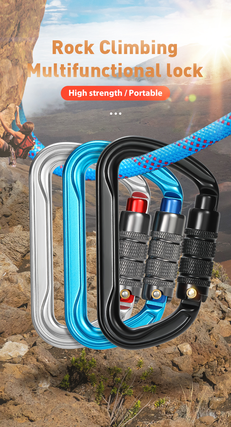 D shape 30kn Carabiner