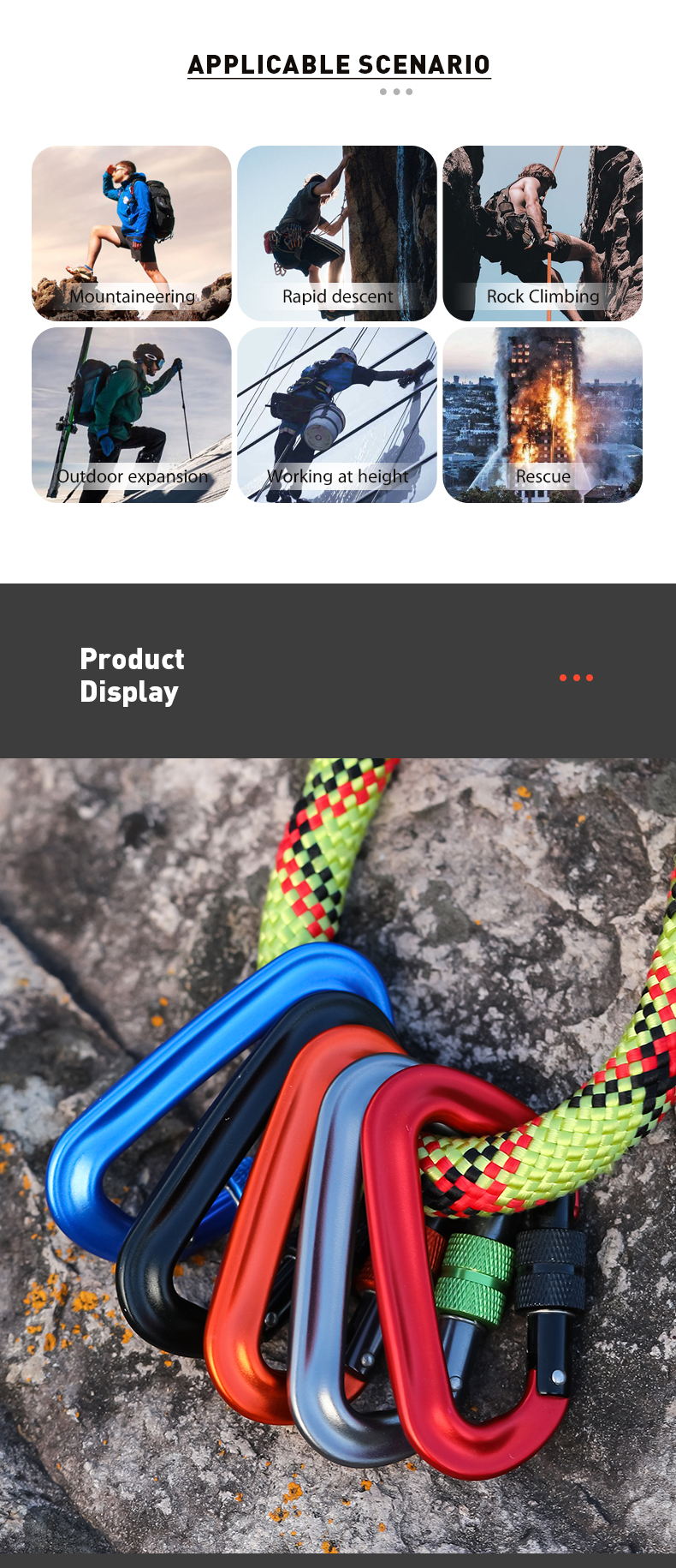 12KN D-shaped mountain buckle accessories