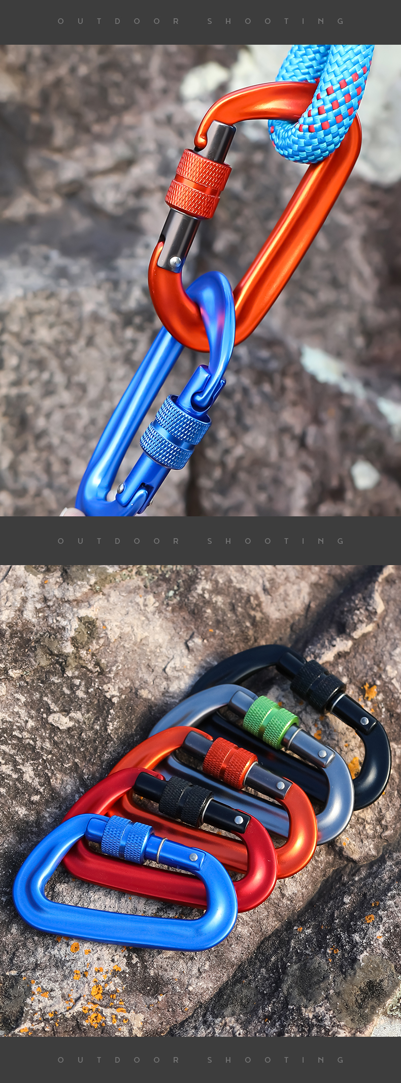 12KN D-shaped mountain buckle accessories