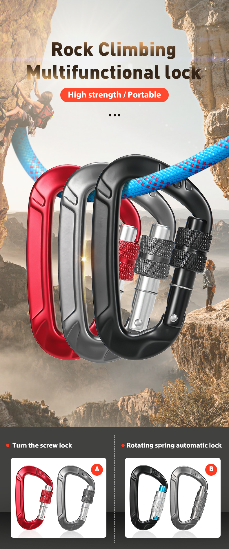 12KN mountaineering buckle accessories