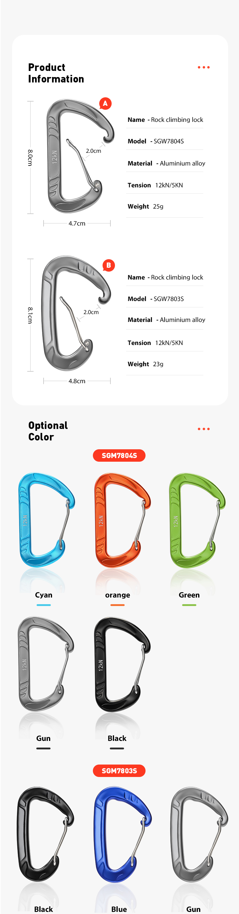 12KN hammock climbing buckle accessories