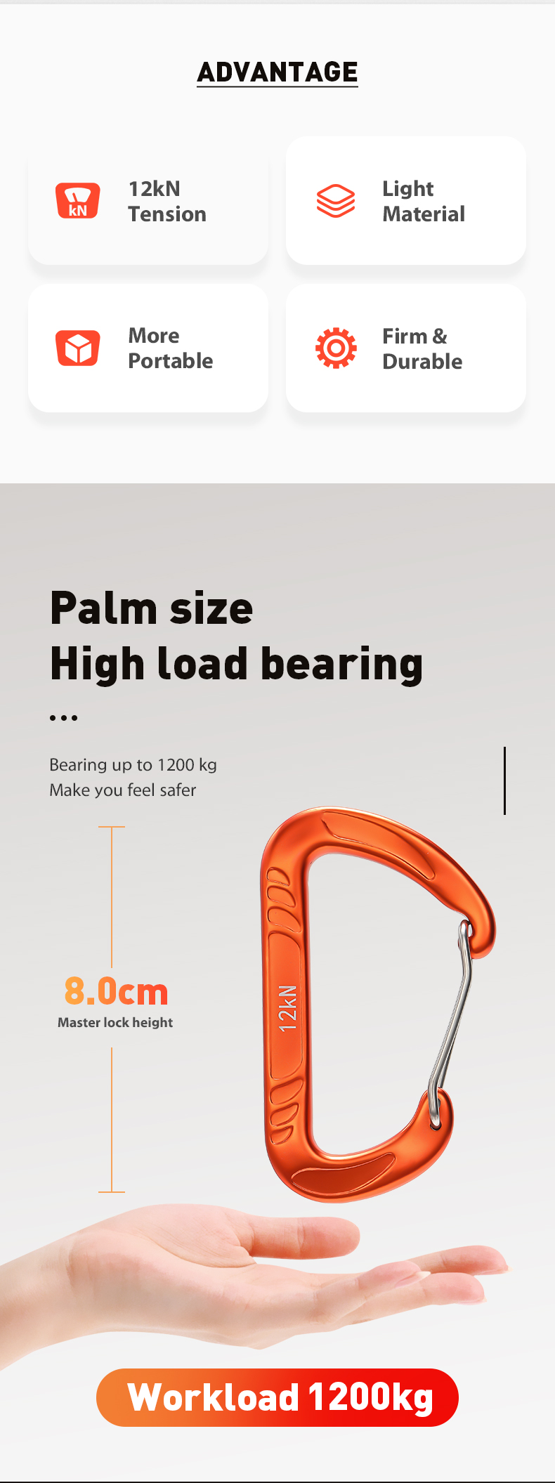 12KN hammock climbing buckle accessories