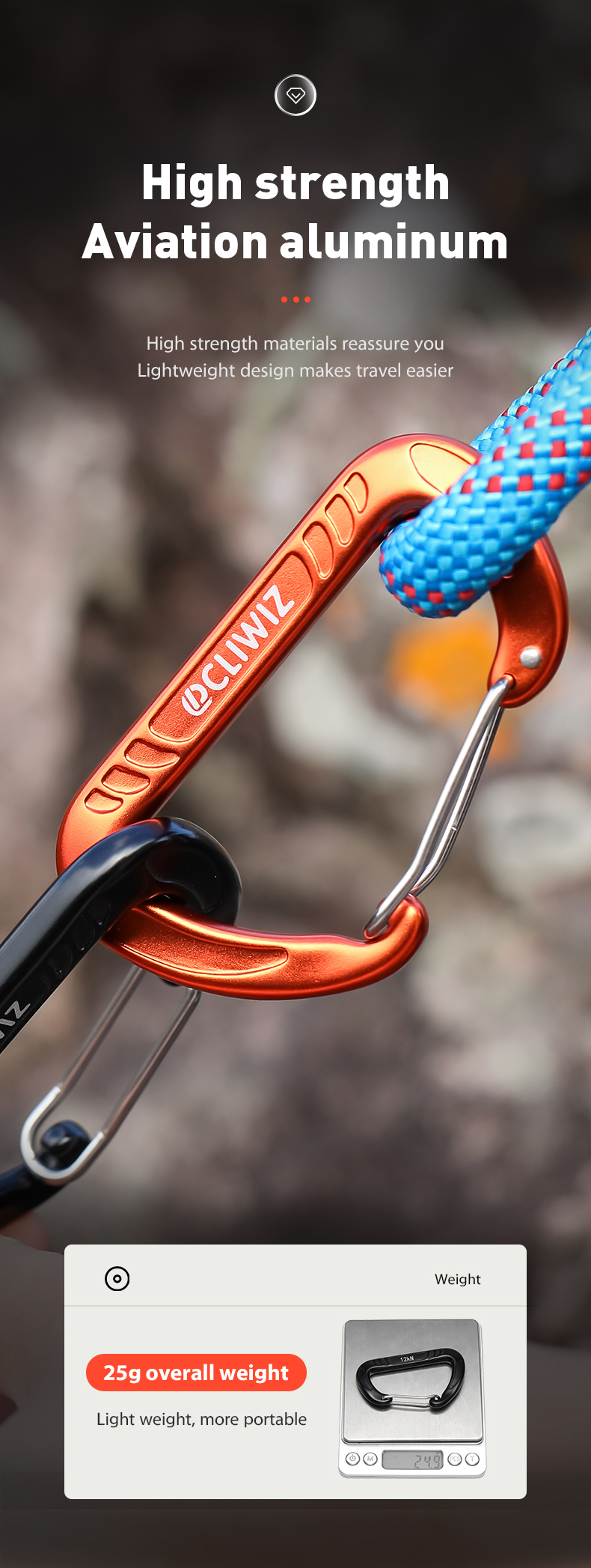 12KN hammock climbing buckle accessories