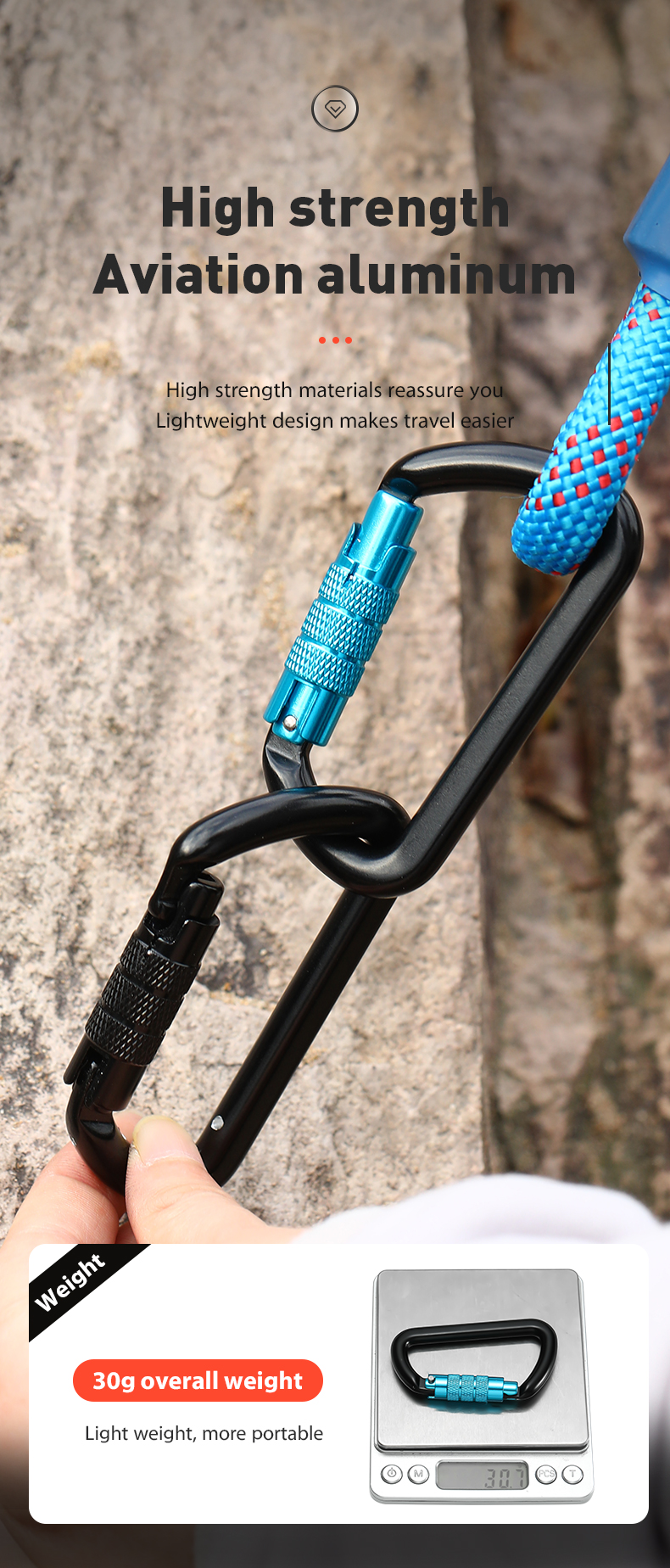 9KN  D-shaped mountain buckle accessories