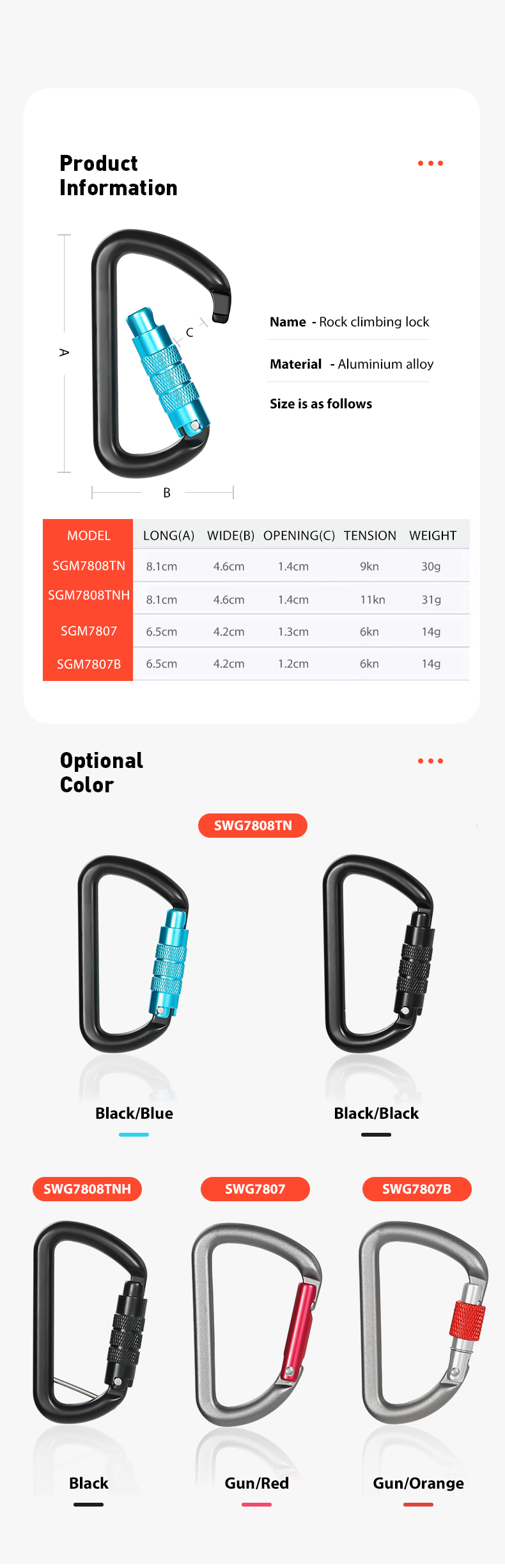 9KN  D-shaped mountain buckle accessories