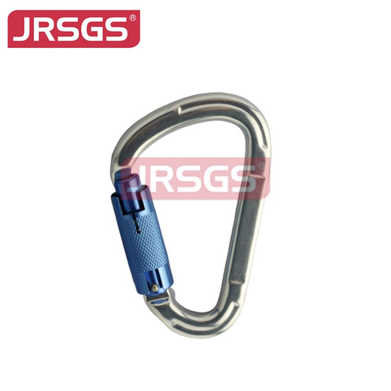 Aluminum Carabiner D Shaped Safety Buckle Screw Lock Rock Climbing Hook Pin 25KN 
