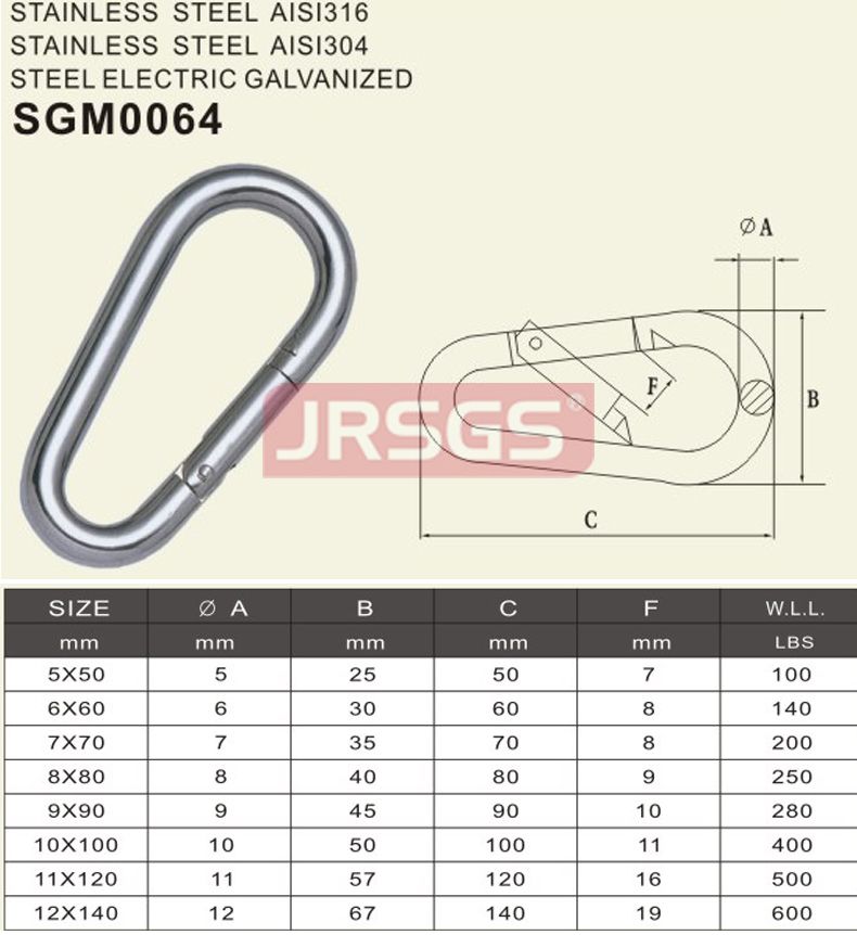 egg type snap hook din5299 form B