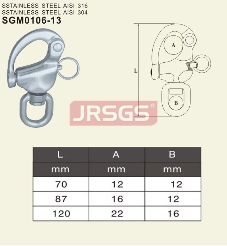 swivel snap shackle round head