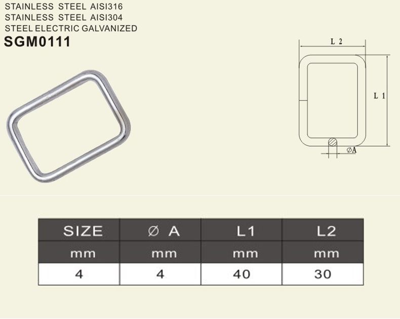 square hook zinc plated