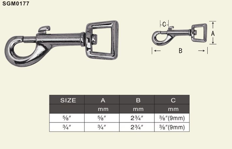 swiveling strap eye bolt snap