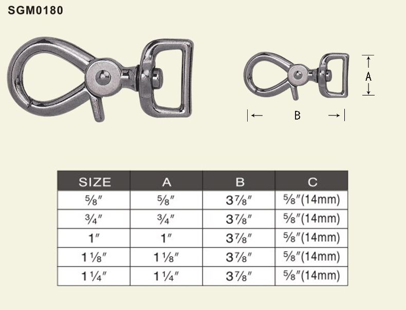 swivel trigger snap jumbo type strap eye