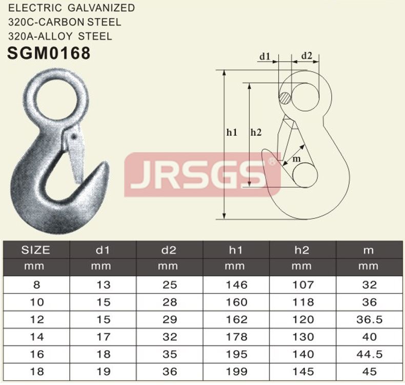 eye slip hooks electric galvanized