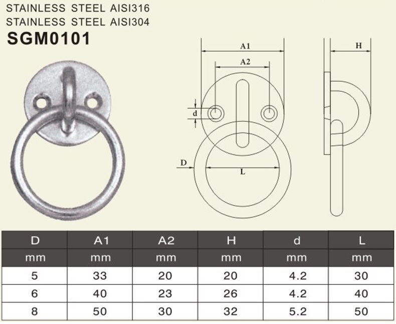 round eye plate with ring