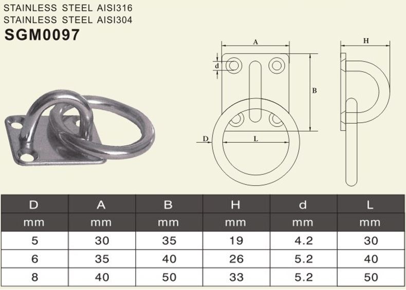 square eye plate with ring
