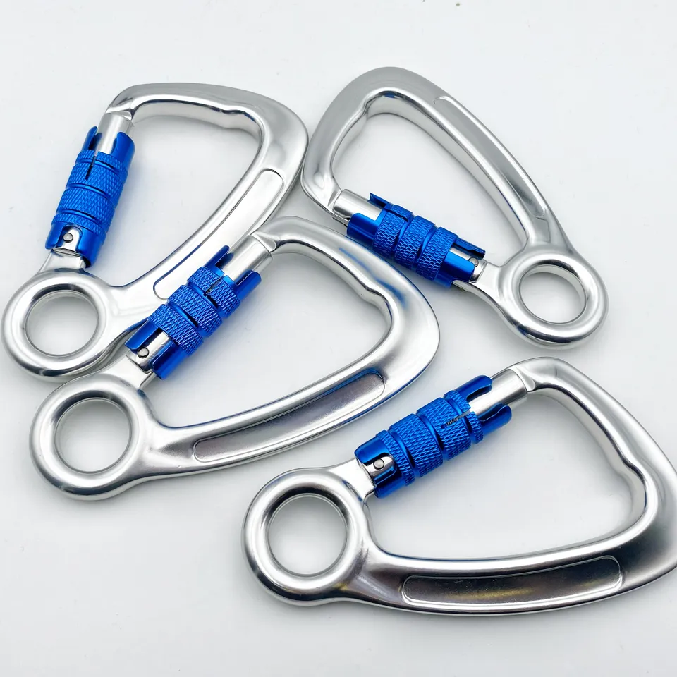 Industrial Safety Hook Aluminum Alloy Captive Eye Carabiner Twist Lock Manual Screw Gate for Work at Height