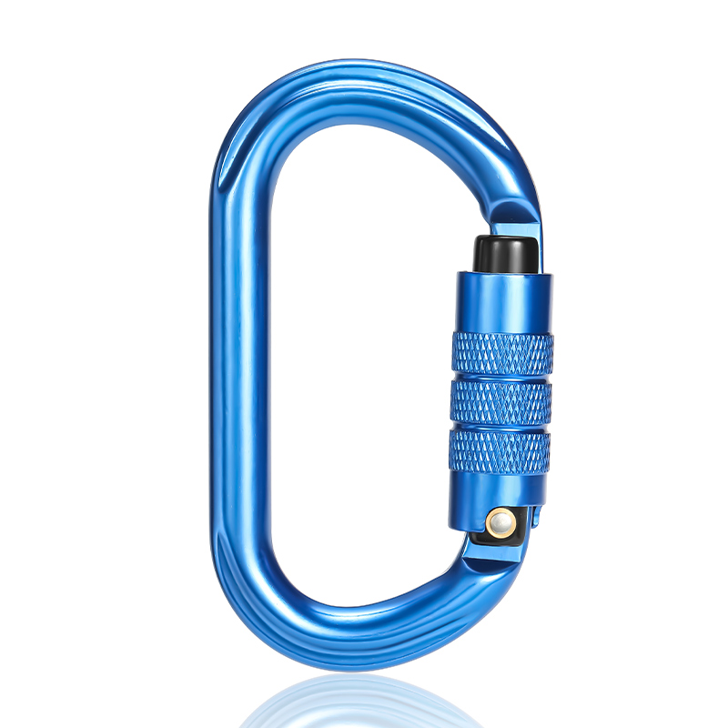Mountaineering Buckle Outdoor Mountaineering Climbing Equipment Wear Resistant O-type Automatic Lock Safety Hook Aluminum Alloy Automatic 2-Section Main Lock