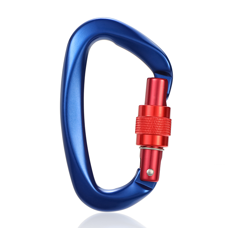 Mountaineering Buckle Outdoor Climbing Equipment Wear Resistant D-Type Safety Hook Aluminum Alloy Thread