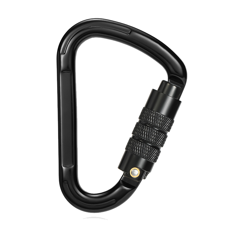 Mountaineering Buckle Outdoor Climbing Equipment Wear Resistant Pear Shaped Automatic Lock Safety Hook Aluminum Alloy Automatic 2-Stage Main Lock