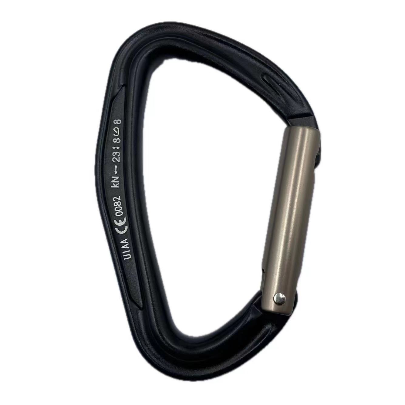 Mountaineering Buckle Outdoor Climbing Equipment Wear Resistant D-Type Safety Hook Aluminum Alloy Straight Door Quick Hanging