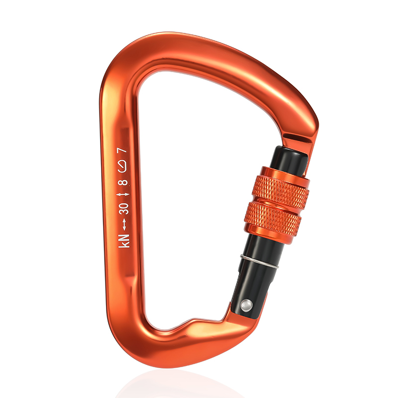 Mountaineering Buckle Outdoor Climbing Equipment Wear Resistant D-Type Safety Hook Aluminum Alloy Thread