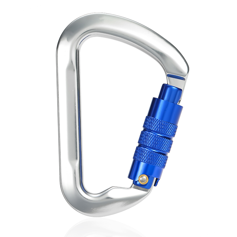 Mountaineering Buckle Outdoor Mountaineering Climbing Equipment Wear resistant D-type Safety Hook Aluminum Alloy Automatic 2-Stage Main Lock