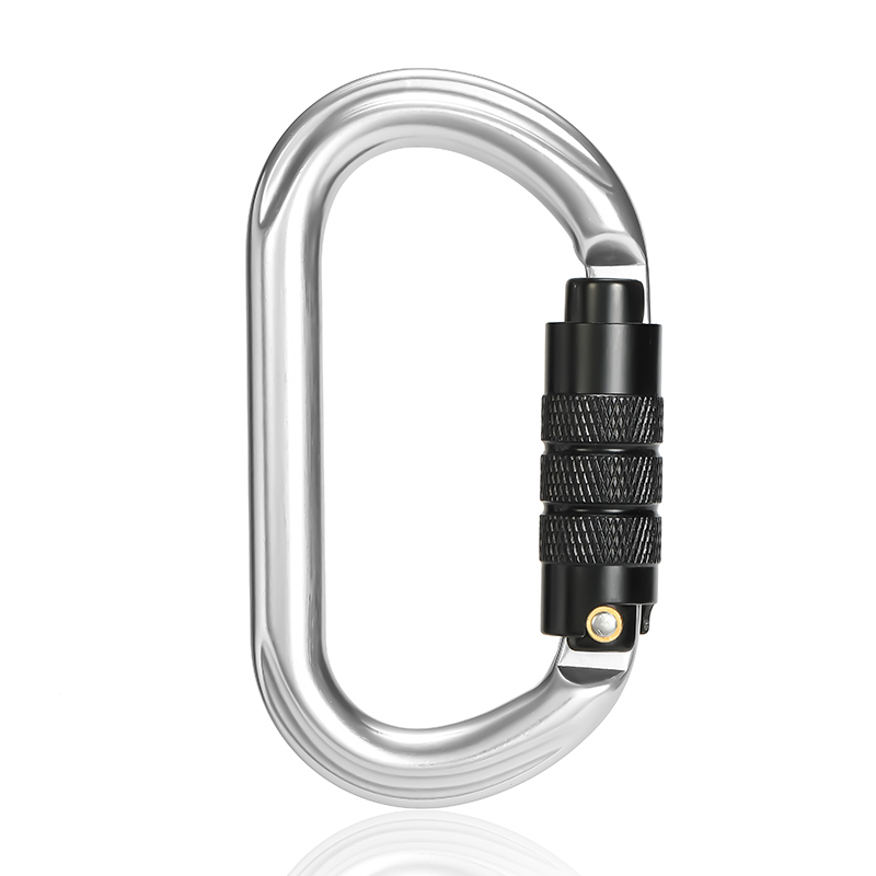 Mountaineering Buckle Outdoor Mountaineering Climbing Equipment Wear Resistant O-type Automatic Lock Safety Hook Aluminum Alloy Automatic 2-Section Main Lock