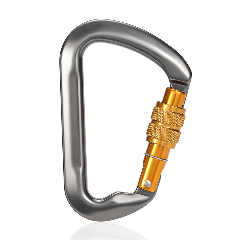 Mountaineering Buckle Outdoor Climbing Equipment Wear Resistant D-Type Safety Hook Aluminum Alloy Thread