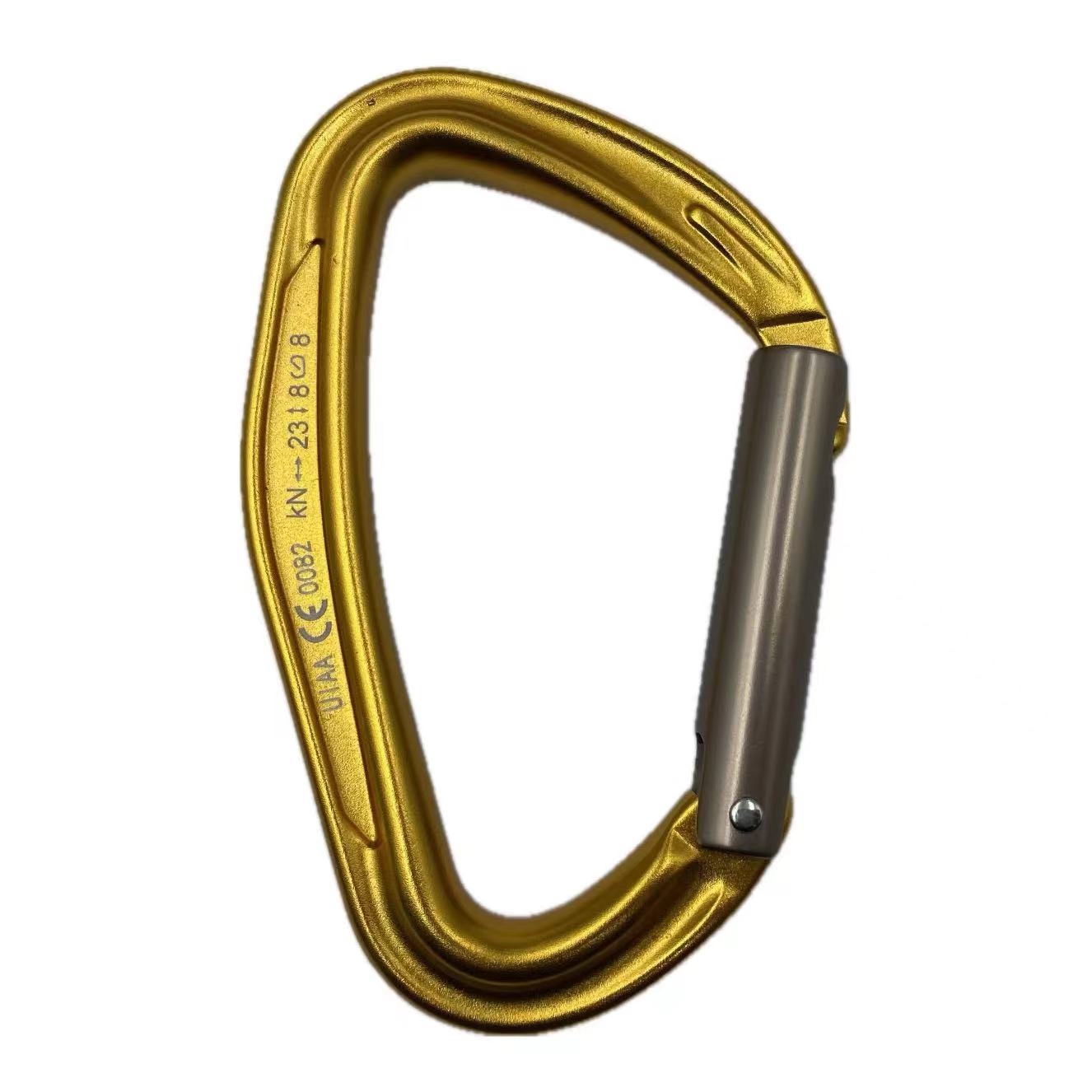 Mountaineering Buckle Outdoor Climbing Equipment Wear Resistant D-Type Safety Hook Aluminum Alloy Straight Door Quick Hanging