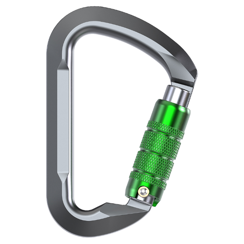 Mountaineering Buckle Outdoor Mountaineering Climbing Equipment Wear resistant D-type Safety Hook Aluminum Alloy Automatic 3-section Main Lock