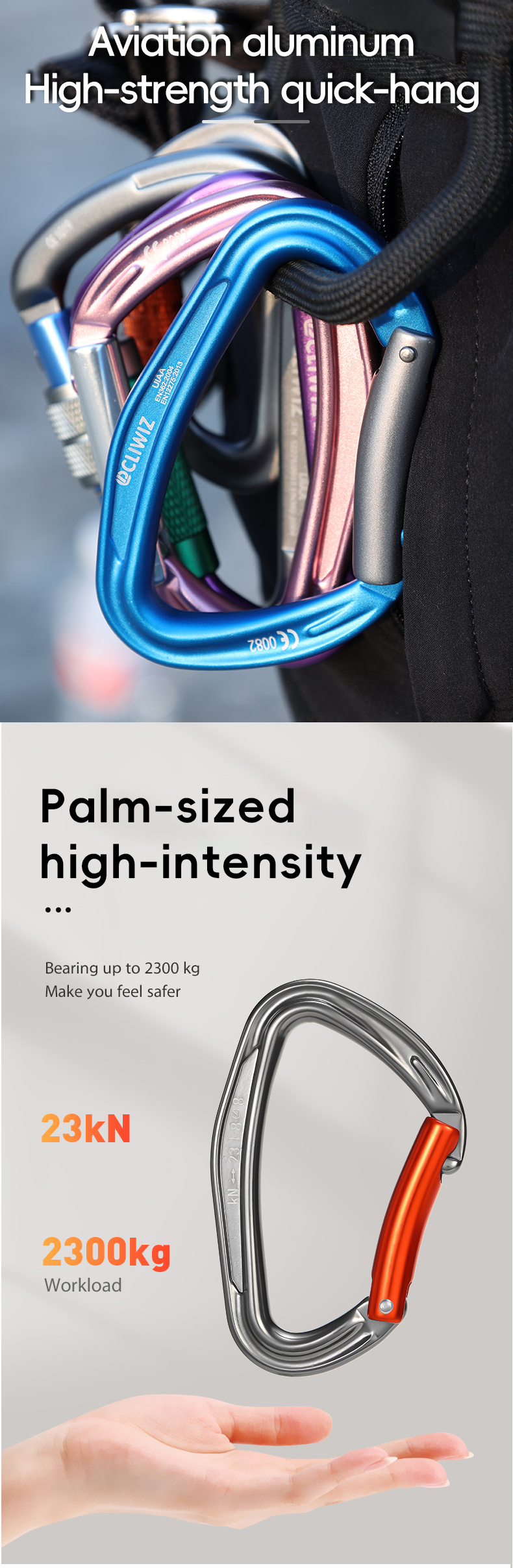 Mountaineering Buckle Outdoor Climbing Equipment Wear Resistant D-Type Safety Hook Aluminum Alloy Thread