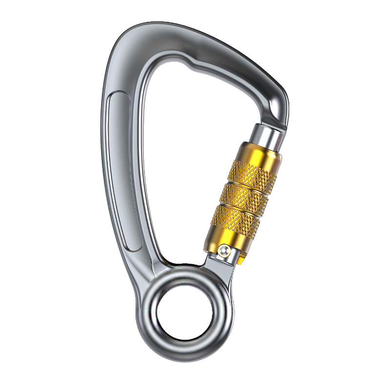 Mountaineering Buckle Outdoor Climbing Equipment Wear-Resistant Special-Shaped Safety Hook Aluminum Alloy Automatic Two-Stage Main Lock