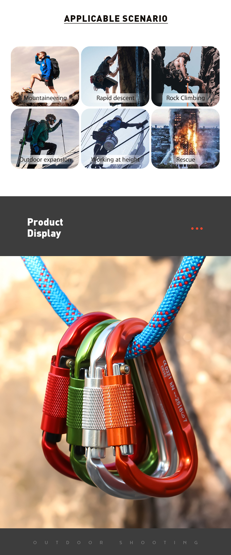 Mountaineering Buckle Outdoor Climbing Equipment Wear Resistant Pear Shaped Automatic Lock Safety Hook Aluminum Alloy Automatic 2-Stage Main Lock Mountaineering Buckle Outdoor Climbing Equipment Wear Resistant Pear Shaped Automatic Lock Safety Hook Aluminum Alloy Automatic 2-Stage Main Lock