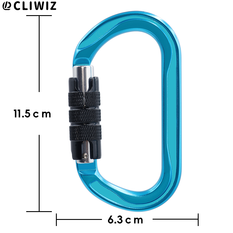 Mountaineering Buckle Outdoor Mountaineering Climbing Equipment Wear resistant O-shaped Flattening Safety Hook Aluminum Alloy Automatic 2-Stage Main Lock