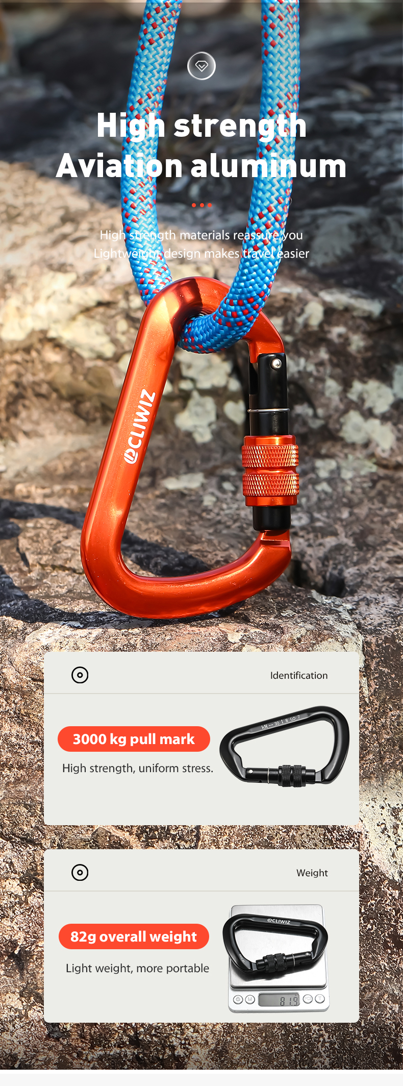 Mountaineering Buckle Outdoor Climbing Equipment Wear Resistant D-Type Safety Hook Aluminum Alloy Thread