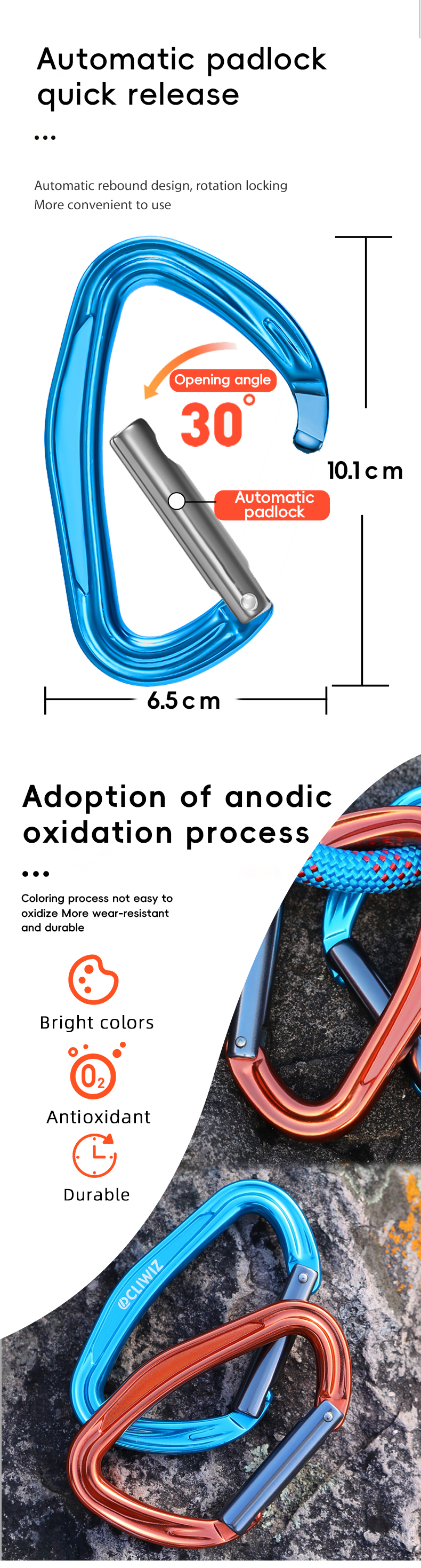 Mountaineering Buckle Outdoor Climbing Equipment Wear Resistant D-Type Safety Hook Aluminum Alloy Thread