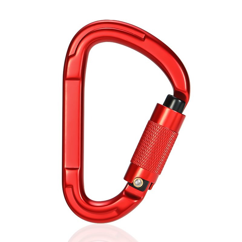 Mountaineering Buckle Outdoor Climbing Equipment Wear Resistant Pear Shaped Automatic Lock Safety Hook Aluminum Alloy Automatic 2-Stage Main Lock