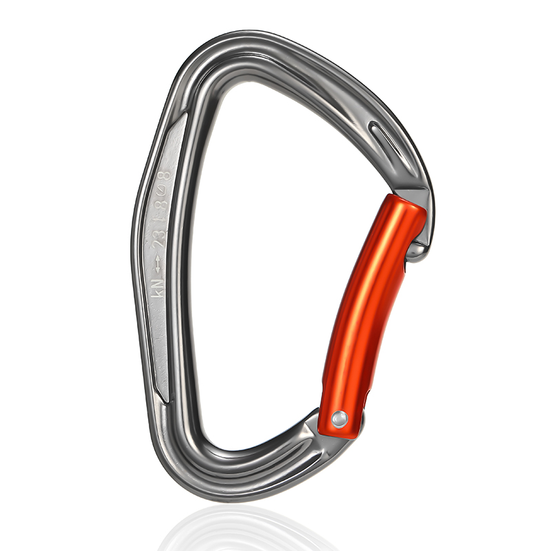 Mountaineering Buckle, Outdoor Climbing Equipment, Wear-Resistant D-Type Safety Hook, Aluminum Alloy Curved Door, Quick Hanging