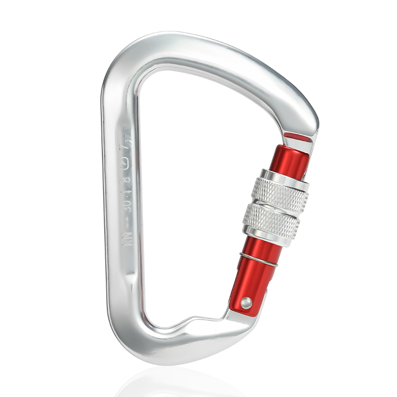 Mountaineering Buckle Outdoor Climbing Equipment Wear Resistant D-Type Safety Hook Aluminum Alloy Thread