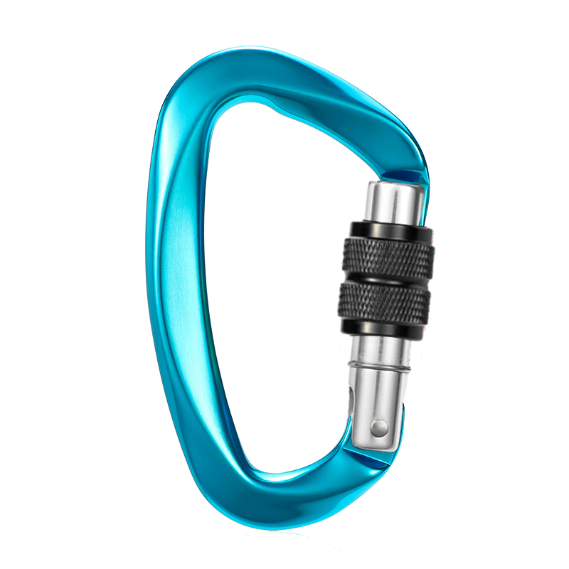 Mountaineering Buckle Outdoor Climbing Equipment Wear Resistant D-Type Safety Hook Aluminum Alloy Thread