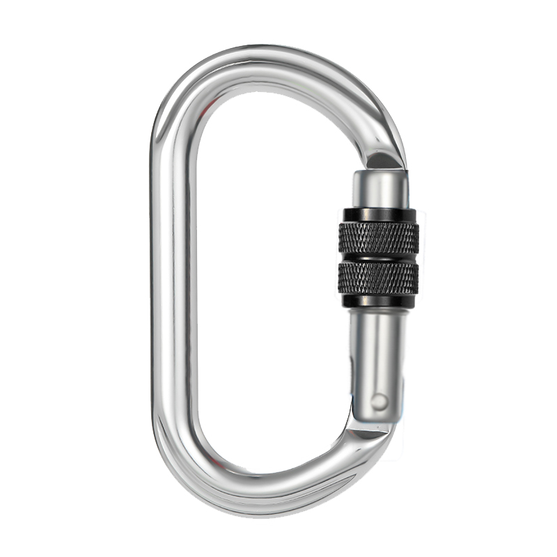 Mountaineering Buckle Outdoor Mountaineering Climbing Equipment Wear Resistant O-shaped Safety Hook Aluminum Alloy Threaded Main Lock