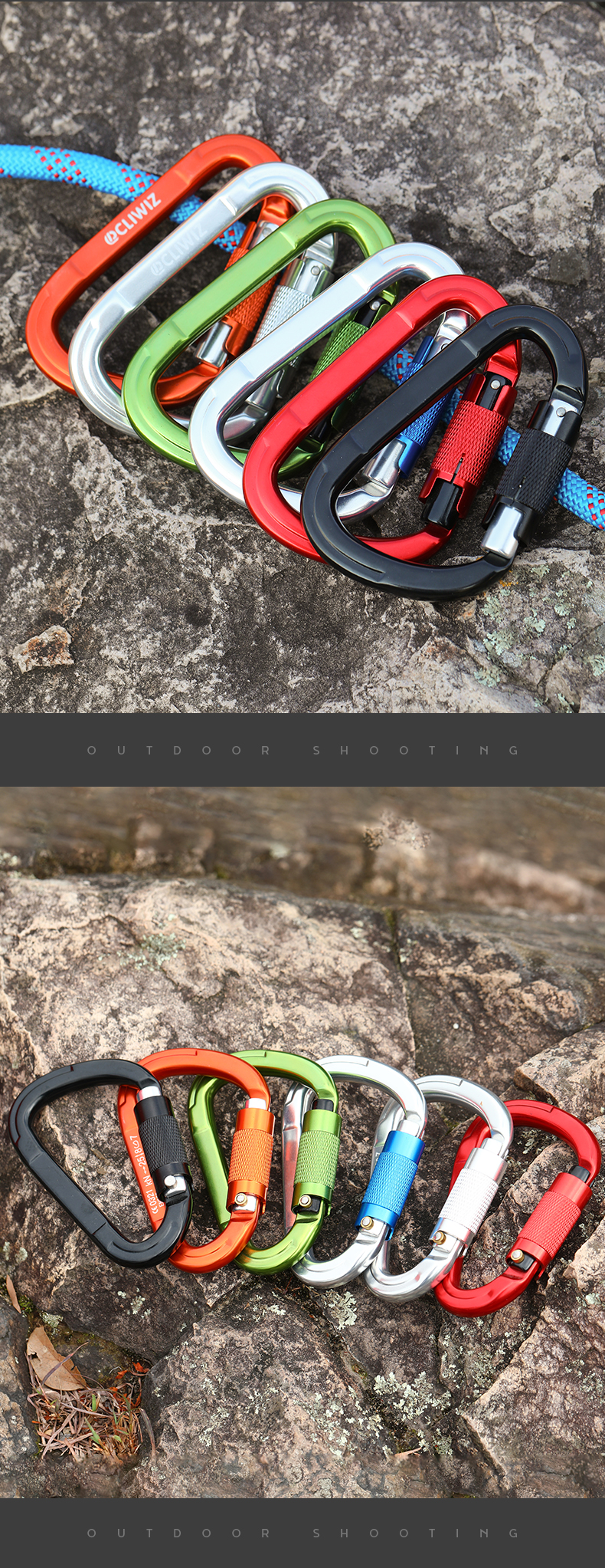 Mountaineering Buckle Outdoor Climbing Equipment Wear Resistant Pear Shaped Automatic Lock Safety Hook Aluminum Alloy Automatic 2-Stage Main Lock Mountaineering Buckle Outdoor Climbing Equipment Wear Resistant Pear Shaped Automatic Lock Safety Hook Aluminum Alloy Automatic 2-Stage Main Lock