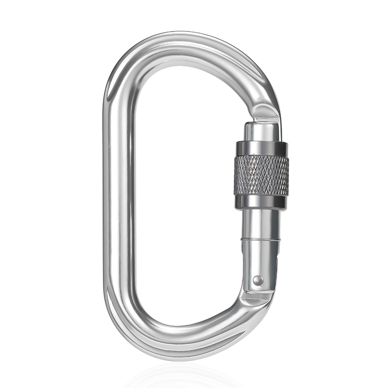 Mountaineering Buckle Outdoor Mountaineering Climbing Equipment Wear Resistant O-shaped Safety Hook Aluminum Alloy Threaded Main Lock