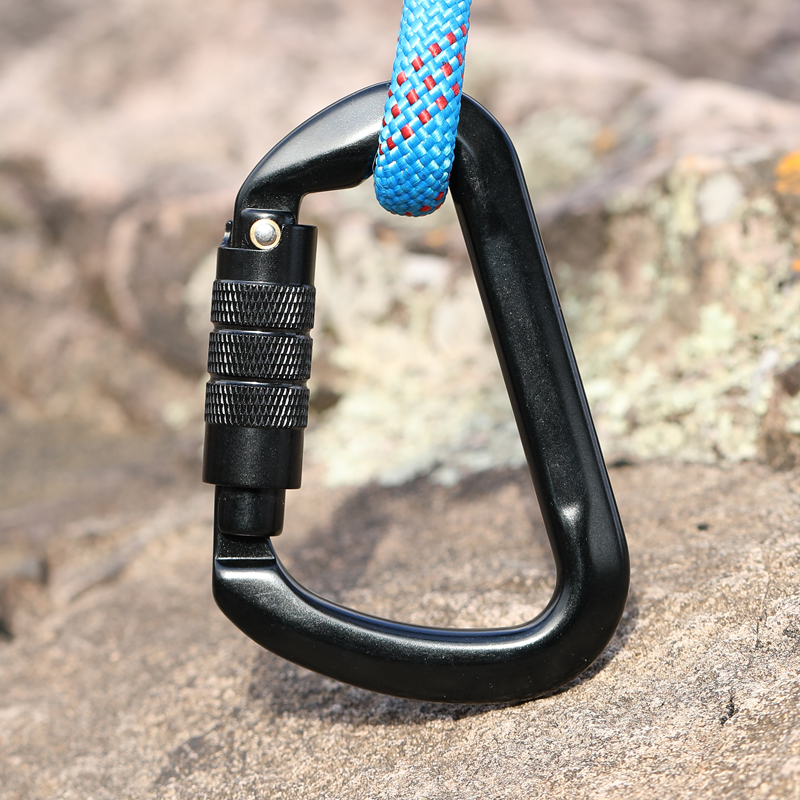 Mountaineering Buckle Outdoor Mountaineering Climbing Equipment Wear resistant D-type Safety Hook Aluminum Alloy Automatic 2-Stage Main Lock