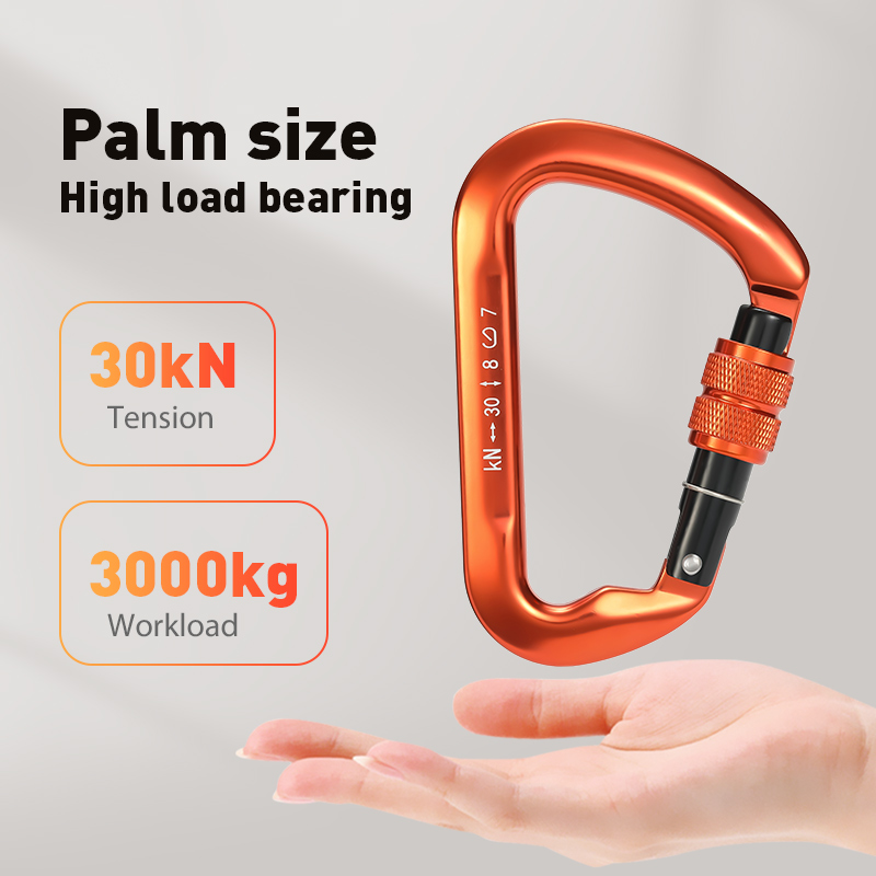 Mountaineering Buckle Outdoor Climbing Equipment Wear Resistant D-Type Safety Hook Aluminum Alloy Thread
