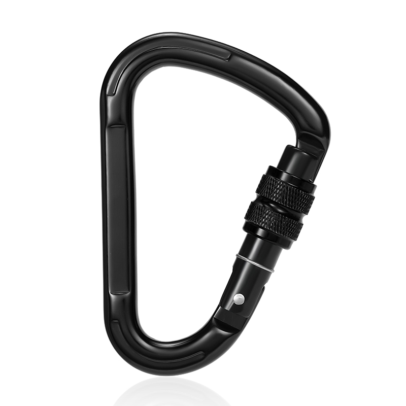 Mountaineering Buckle Outdoor Climbing Equipment Wear Resistant Pear Shaped Safety Hook Aluminum Alloy Threaded Main Lock
