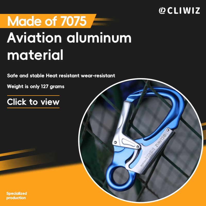 Mountaineering Buckle, Outdoor Climbing Equipment, Wear-Resistant K-Type Safety Hook, Aluminum Alloy Automatic 2-Stage Main Lock